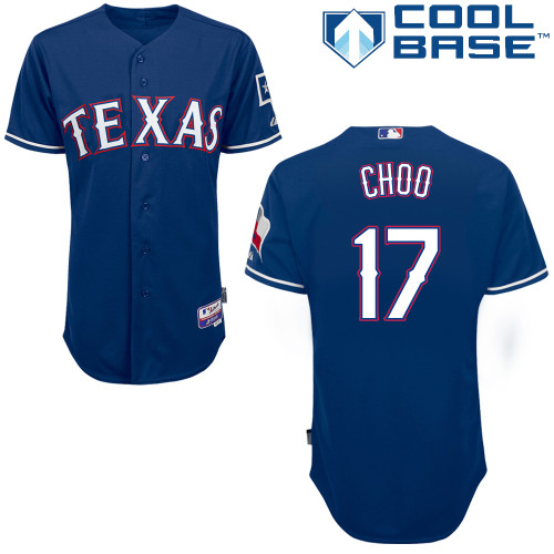 Shin-Soo Choo #17 MLB Jersey-Texas Rangers Men's Authentic Alternate Blue 2014 Cool Base Baseball Jersey